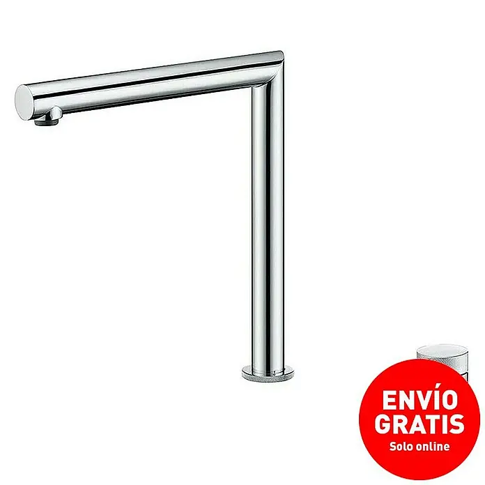 Imex Grifo de cocina escamoteable Itaca - Cromo - Elegante grifo cromado de diseño moderno con mandos separados para un baño con estilo.
