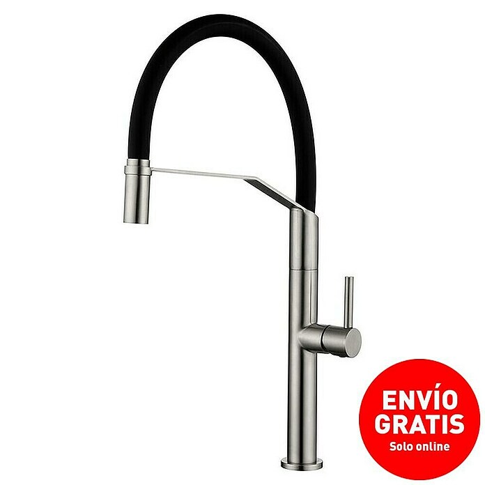 Imex Grifo de cocina flexible Deva (Negro/Cromo, Mate) | BAUHAUS