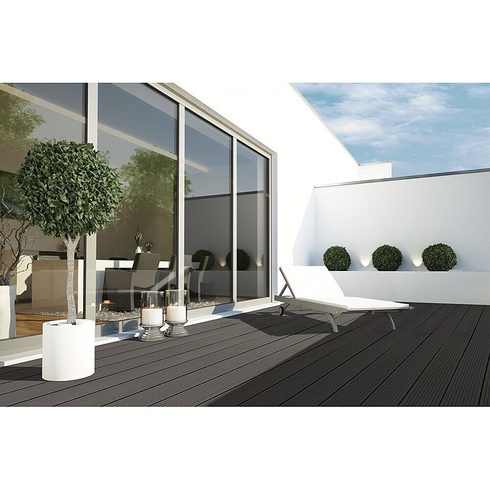 WPC-Terrassendiele Dark Brown (Dunkelbraun, 300 x 13,5 x 2,1 cm)