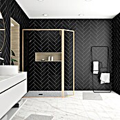 Aurlane Mampara de ducha fija Walk-In Golden Edge (An x Al: 160 x 200 cm, Cepillado, Oro) | BAUHAUS
