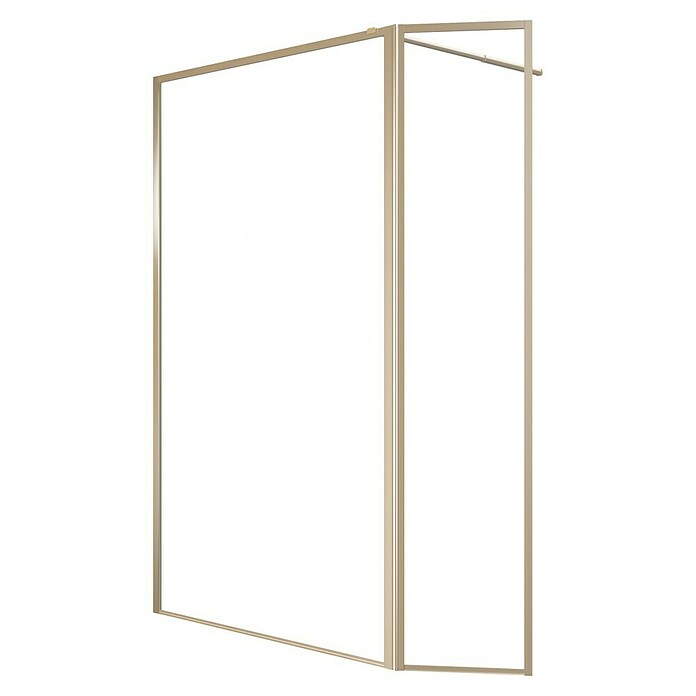 Aurlane Mampara de ducha fija Walk-In Golden Edge (An x Al: 160 x 200 cm, Cepillado, Oro) | BAUHAUS