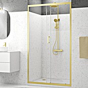 Aurlane Mampara de ducha frontal corredera Factory (120 x 200 cm, Espesor de vidrio: 6 mm, Oro) | BAUHAUS