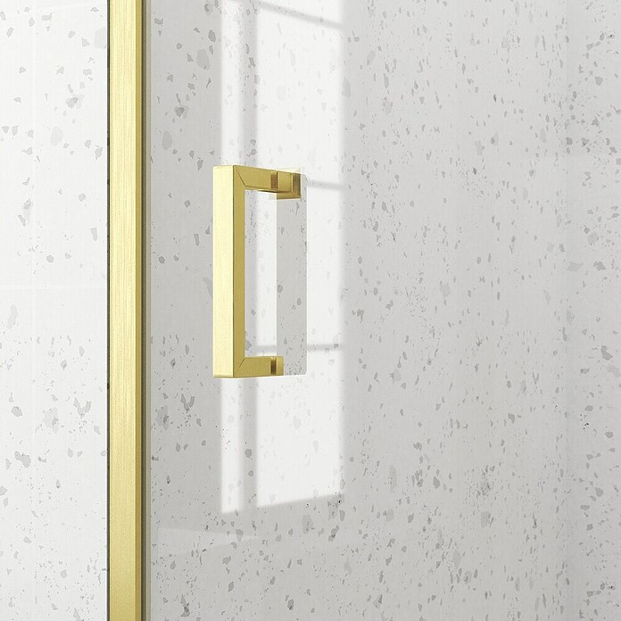 Aurlane Mampara de ducha frontal corredera Factory (120 x 200 cm, Espesor de vidrio: 6 mm, Oro) | BAUHAUS
