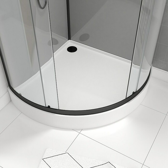 Aurlane Cabina de ducha Touch Round (90 x 90 x 215 cm, Negro) | BAUHAUS