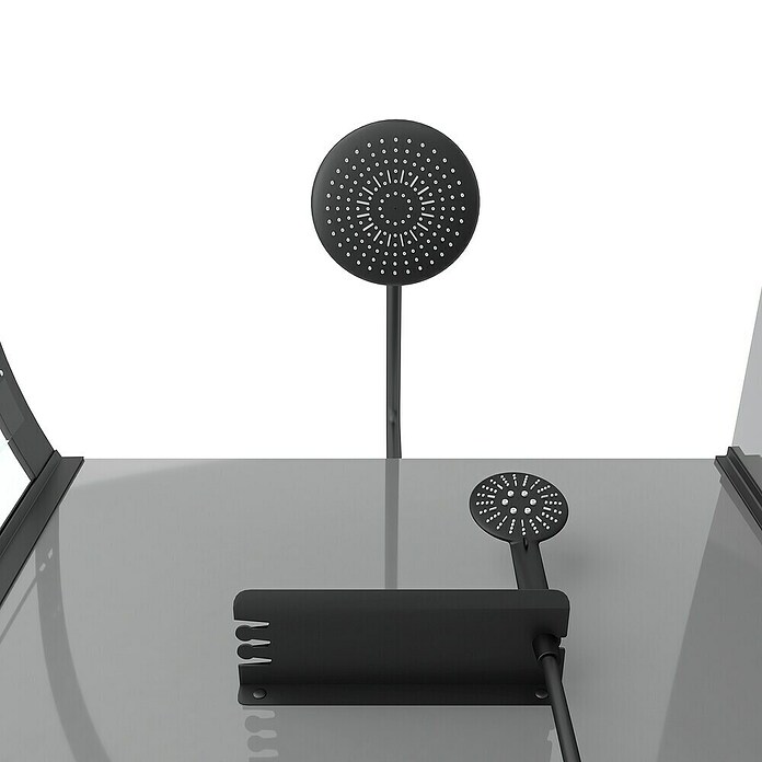 Aurlane Cabina de ducha Touch Round (90 x 90 x 215 cm, Negro) | BAUHAUS