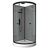 Aurlane Cabina de ducha Touch Round (90 x 90 x 215 cm, Negro) | BAUHAUS