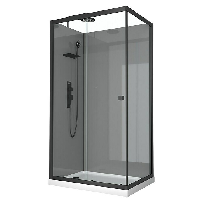 Aurlane Cabina de ducha Touch Rectangle (80 x 110 x 215 cm, Negro) | BAUHAUS