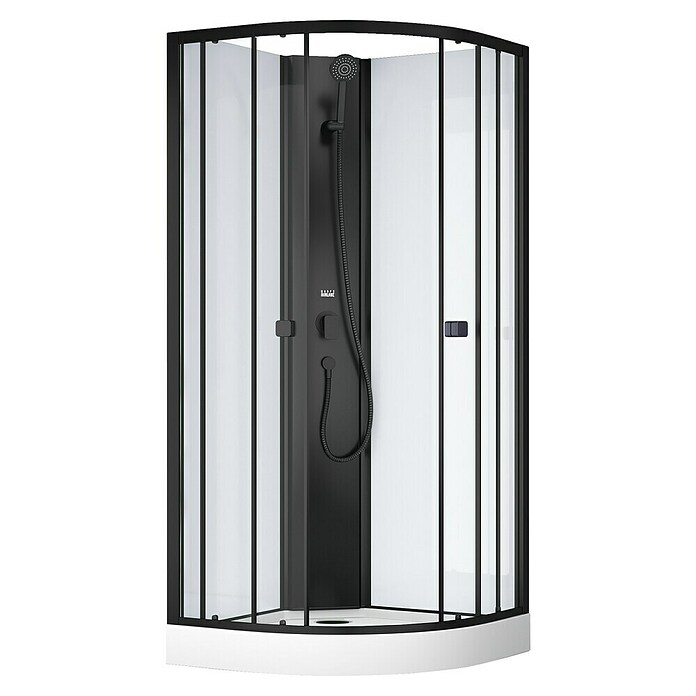 Aurlane Cabina de ducha Essentiel Round (85 x 85 x 199,5 cm, Blanco/Negro) | BAUHAUS