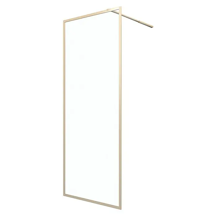 Aurlane Duschwand Golden Edge - B x H: 80 x 200 cm, Gebürstet, Gold - Die stilvolle, goldfarbene Duschwand sorgt für ein modernes Ambiente im Badezimmer. Sie bietet Schutz und Eleganz beim Duschen.