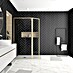 Aurlane Mampara de ducha fija Walk-In Golden Edge 