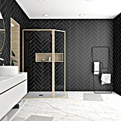 Aurlane Mampara de ducha fija Walk-In Golden Edge (An x Al: 130 x 200 cm, Cepillado, Oro) | BAUHAUS