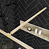 Aurlane Mampara de ducha fija Walk-In Golden Edge (An x Al: 130 x 200 cm, Cepillado, Oro) | BAUHAUS