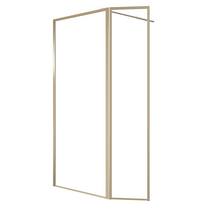 Aurlane Mampara de ducha fija Walk-In Golden Edge (An x Al: 130 x 200 cm, Cepillado, Oro) | BAUHAUS