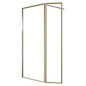 Aurlane Mampara de ducha fija Walk-In Golden Edge (An x Al: 130 x 200 cm, Cepillado, Oro) | BAUHAUS