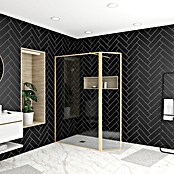 Aurlane Mampara de ducha fija Walk-In Golden Edge (An x Al: 160 x 200 cm, Cepillado, Oro) | BAUHAUS