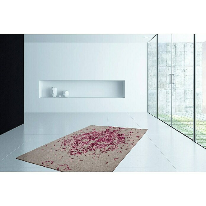 Kayoom Flachgewebeteppich Sitar (Elfenbein/Pink, 150 x 80 cm)