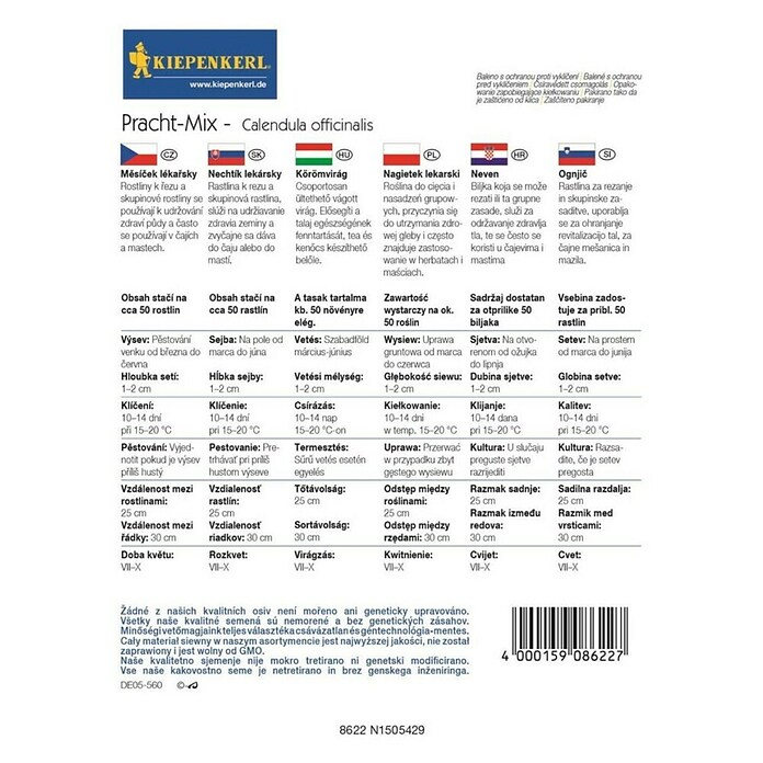 Kiepenkerl Profi-Line Sjeme cvijeća Neven Pracht-Mix  (Calendula officinalis, Žuta, narančasta) | BAUHAUS