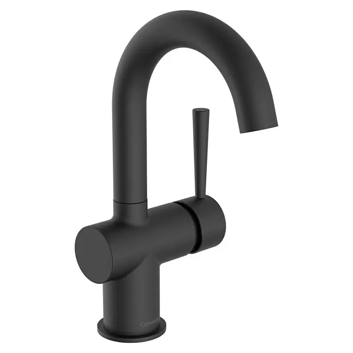 Camargue Waschtischarmatur Merida - Schwarz, Matt - Schwarzer Wasserhahn von Camargue mit rundem Design und Bedienhebel. Für moderne Badezimmer und Küchen.