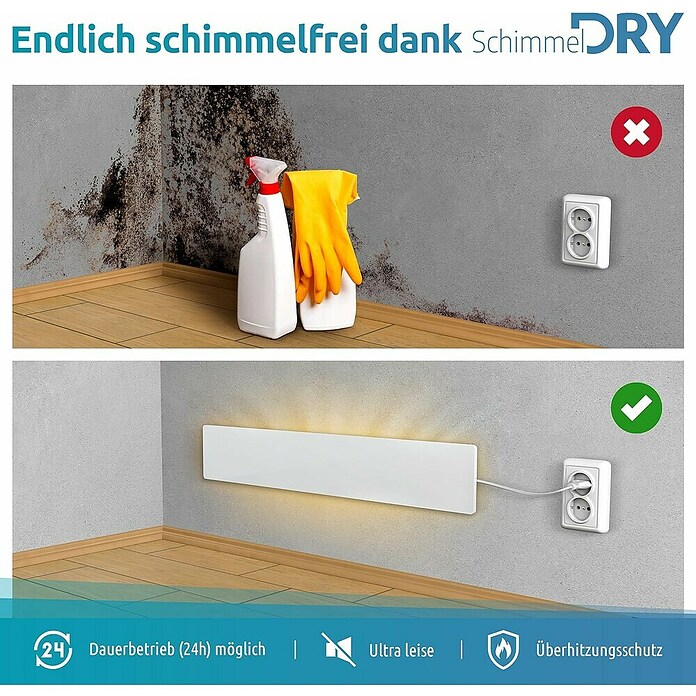 Technaxx Schimmelschutz Schimmel-DRY Basismodul M1 und Erweiterungs-Set M2 (Weiß, L x H: 52 x 9,5 cm) | BAUHAUS