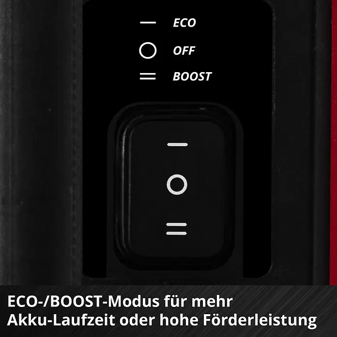 Einhell Power X-Change 18V Akku-Gartenpumpe Aquinna 36/38 F LED - 18 V, Li-Ionen, Ohne Akku, Max. Fördermenge: 3.800 l/h - Schwarzes Bedienfeld mit Schalter für ECO (längere Akkulaufzeit), AUS und BOOST (hohe Förderleistung) Modi.