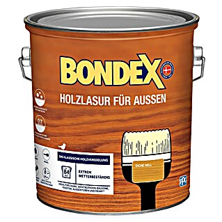Bondex Holzlasur für Außen (Eiche Hell, 6,5 l, Seidenmatt)