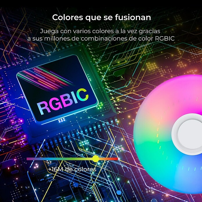 Ksix Plafón LED redondo inteligente Aura (66,4 W, Ø x Al: 49 x 7,5 cm, Plata) | BAUHAUS