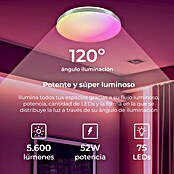 Ksix Plafón LED redondo inteligente Boreal (52,2 W, Ø x Al: 385 x 67 cm, Blanco, RGB) | BAUHAUS