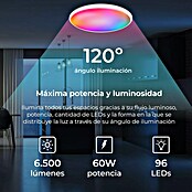 Ksix Plafón LED redondo inteligente Halo (60,9 W, Ø x Al: 47 x 6 cm, Blanco, RGB) | BAUHAUS