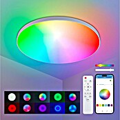 Ksix Plafón LED redondo inteligente Halo (60,9 W, Ø x Al: 47 x 6 cm, Blanco, RGB) | BAUHAUS