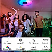 Ksix Plafón LED redondo inteligente Aura (66,4 W, Ø x Al: 49 x 7,5 cm, Plata) | BAUHAUS