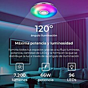 Ksix Plafón LED redondo inteligente Aura (66,4 W, Ø x Al: 49 x 7,5 cm, Plata) | BAUHAUS
