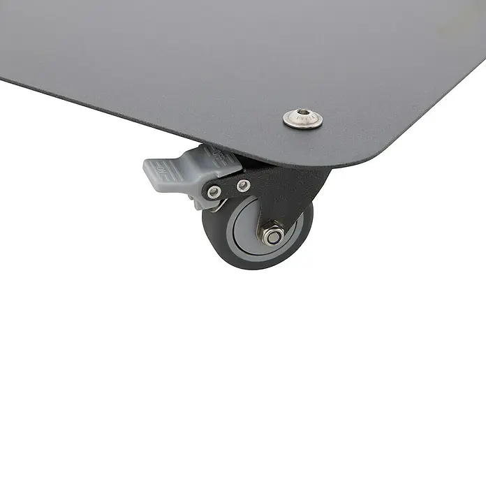 Doppler Schirmständer Fahrgestell Vario - L x B: 42 x 42 cm, Geeignet für: Schirmständer - Nahaufnahme eines Möbelstücks mit Rollen und Feststellbremse, ideal für flexible Raumnutzung.