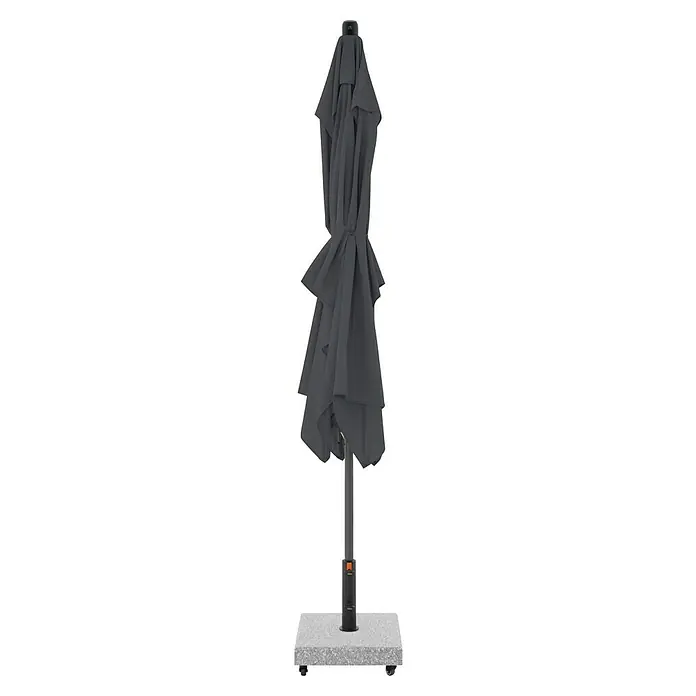 Doppler Marktschirm myZone - Anthrazit, Bespannungsmaß (L x B): 200 x 300 cm - Geschlossener grauer Gartenschirm mit Fußkreuz und Rollen für den einfachen Transport im Außenbereich.