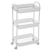 Versa Carro con ruedas (30 x 46 x 76 cm, Acero, Blanco) | BAUHAUS