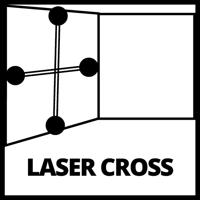Einhell Kreuzlinienlaser TC-LL 2 G - Max. Arbeitsbereich: 0 m - 16 m - Bild eines Laser-Kreuzlinien-Lasers, der ein präzises Kreuz auf Oberflächen projiziert, ideal für Bau- und Renovierungsarbeiten.