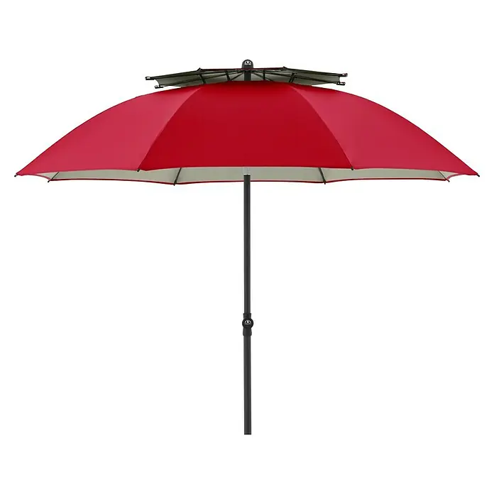 Doppler Strandschirm Windprofi Neo - Rot, Durchmesser Bespannung: 200 cm - Roter Sonnenschirm mit stabilem Ständer, ideal für Garten und Terrasse. Er spendet Schatten und schützt vor direkter Sonneneinstrahlung.