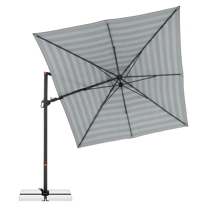 Doppler Ampelschirm myZone AX (Blockstreifen Anthrazit, Bespannungsmaß (L x B): 320 x 240 cm) | BAUHAUS