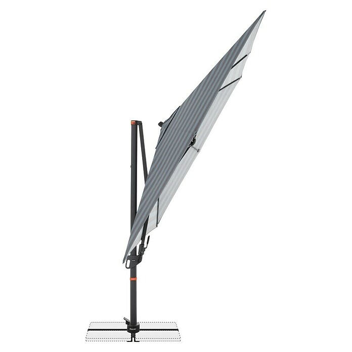 Doppler Ampelschirm myZone AX (Blockstreifen Anthrazit, Bespannungsmaß (L x B): 320 x 240 cm) | BAUHAUS