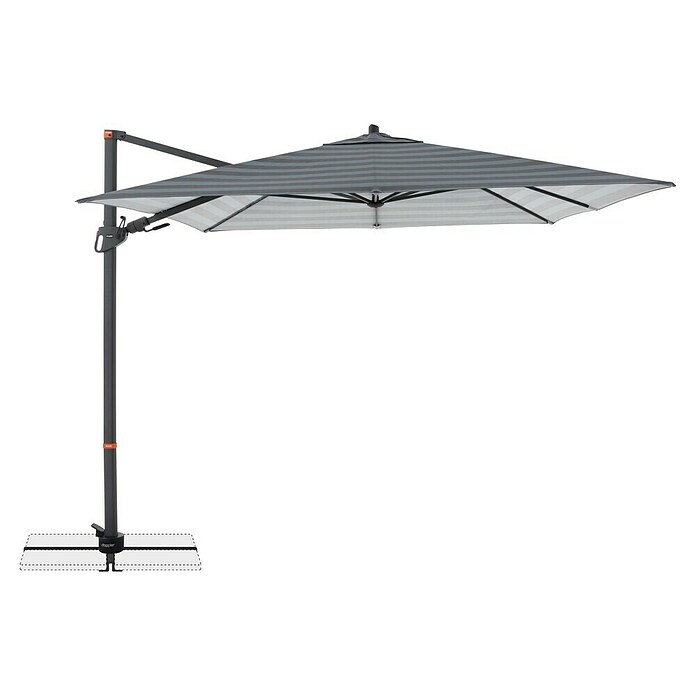Doppler Ampelschirm myZone AX (Blockstreifen Anthrazit, Bespannungsmaß (L x B): 320 x 240 cm) | BAUHAUS
