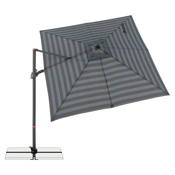 Doppler Ampelschirm myZone AX (Blockstreifen Anthrazit, Bespannungsmaß (L x B): 320 x 240 cm) | BAUHAUS