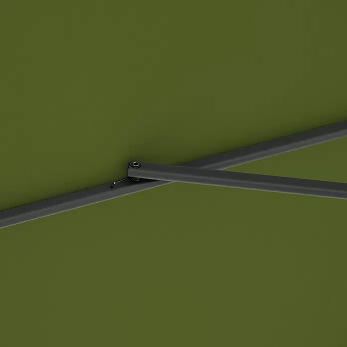 Doppler Ampelschirm myZone AX - Kiwi, Bespannungsmaß (L x B): 210 x 210 cm - Grüner Sonnenschirmstoff mit dunkelgrauem Metallrahmen-Verbindung.