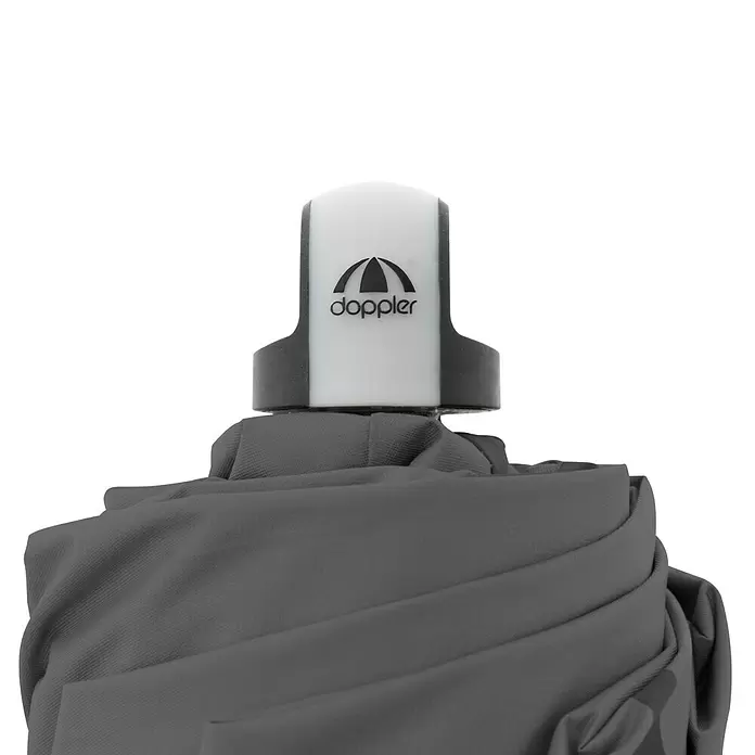 Doppler Expert Strandschirm Manual Muli - Anthrazit, Durchmesser Bespannung: 160 cm - Gefalteter grauer Doppler Regenschirm, Logo am Griff.