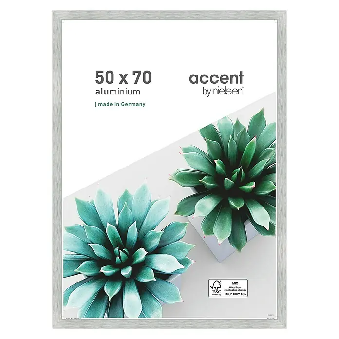 Alurahmen Star - 50 x 70 cm, Silber - Ein 50x70 Aluminium-Bilderrahmen der Marke Accent by Nielsen, perfekt für moderne Wohnräume.