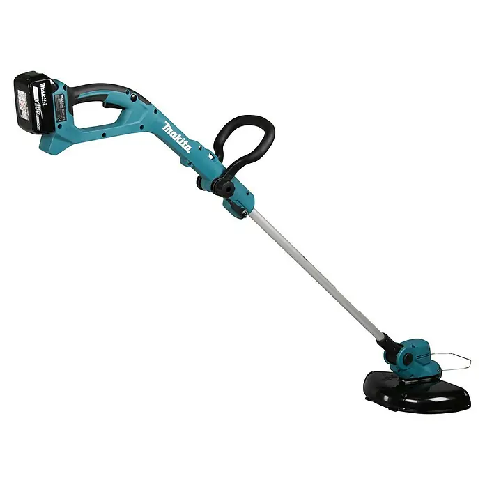 Makita LXT 18V Akku-Rasentrimmer DUR193F01 - 18 V, Li-Ionen, 1 Akku - Akkubetriebener Rasentrimmer von Makita in auffälligem Türkis und Grau, ideal für präzise Gartenarbeit.