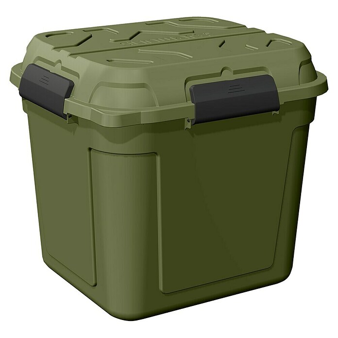 Sunware Caja de almacenaje Q-Line (L x An x Al: 60,1 x 53,1 x 54,5 cm, Plástico, Verde/Negro) | BAUHAUS