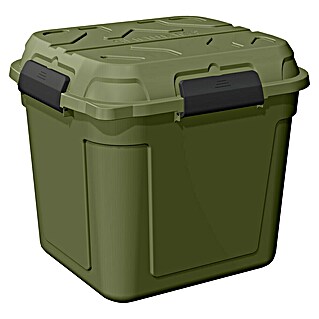 Sunware Caja de almacenaje Q-Line (L x An x Al: 60,1 x 53,1 x 54,5 cm, Plástico, Verde/Negro)