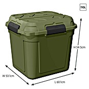 Sunware Caja de almacenaje Q-Line (L x An x Al: 60,1 x 53,1 x 54,5 cm, Plástico, Verde/Negro) | BAUHAUS