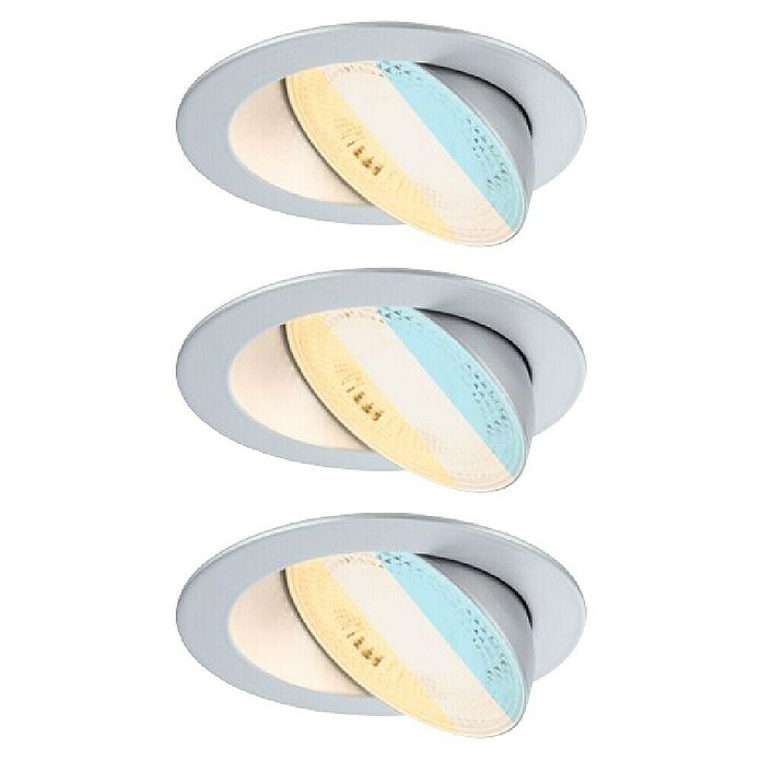 Paulmann Foco LED empotrable Aumus (Blanco cálido, Diámetro: 10,5 cm, Cromo, 3 ud.) | BAUHAUS
