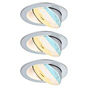 Paulmann Foco LED empotrable Aumus (Blanco cálido, Diámetro: 10,5 cm, Cromo, 3 ud.) | BAUHAUS