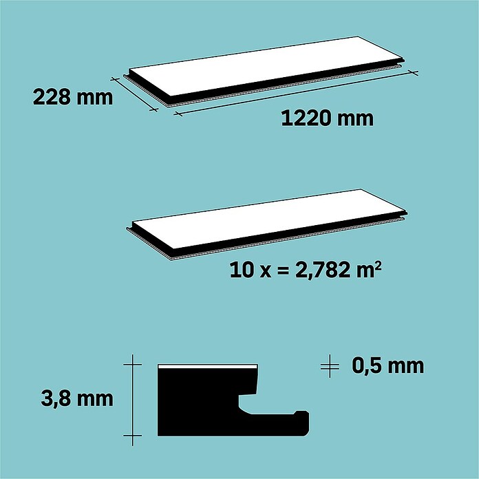 Vinylvloer (1.220 x 228 x 3,8 mm, Planken) | BAUHAUS